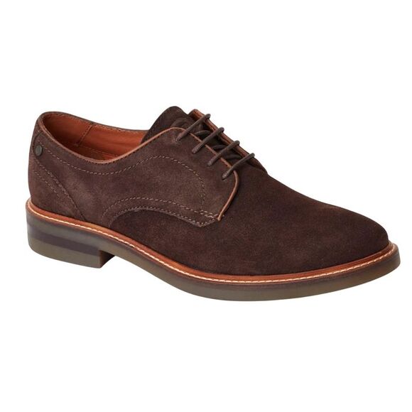 Base London Mens Mawley Suede Derby Shoes / Burnt Brown